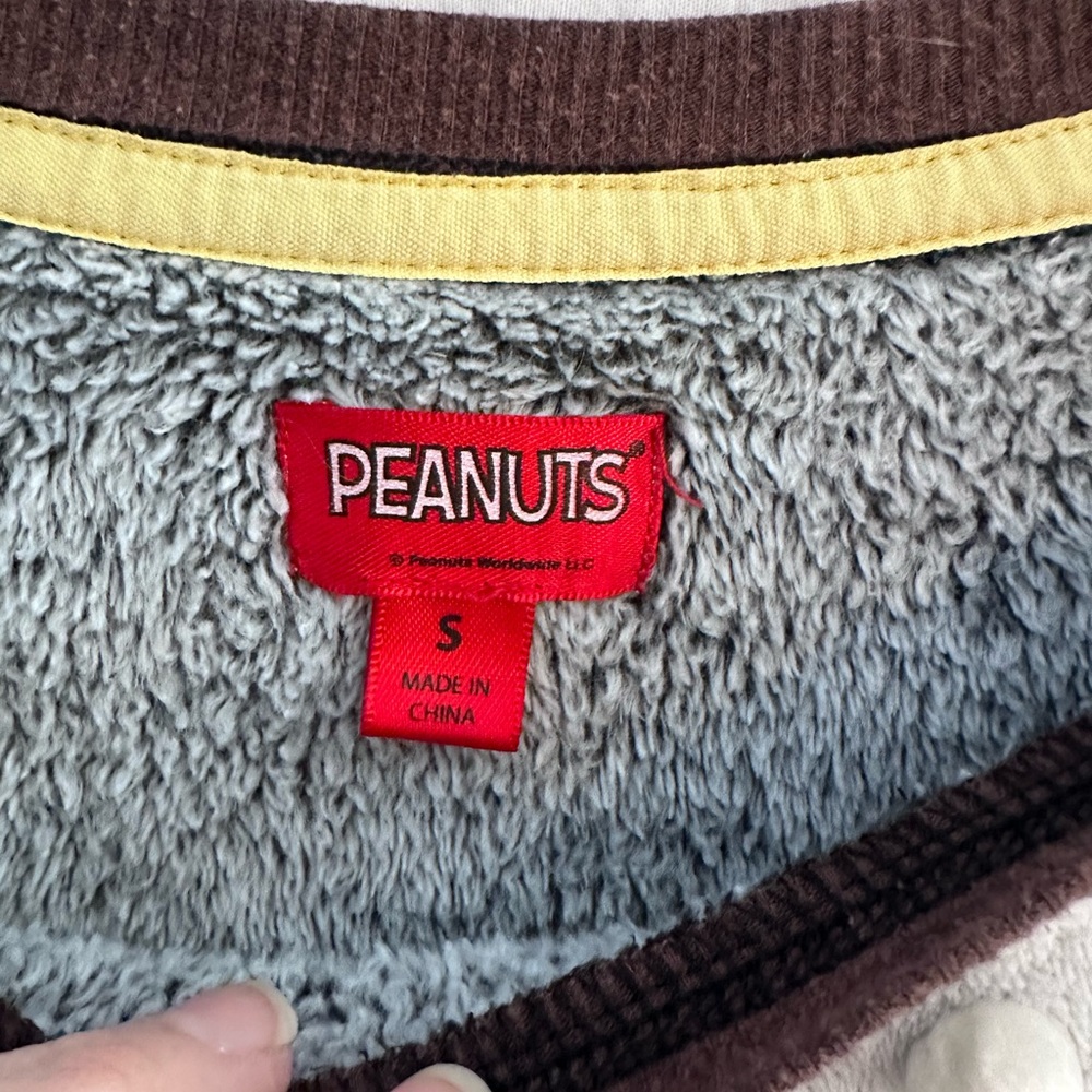 Peanuts Snoopy Woodstock Fleece Pullover Sweatshirt Gray Size S - Picture 3 of 10